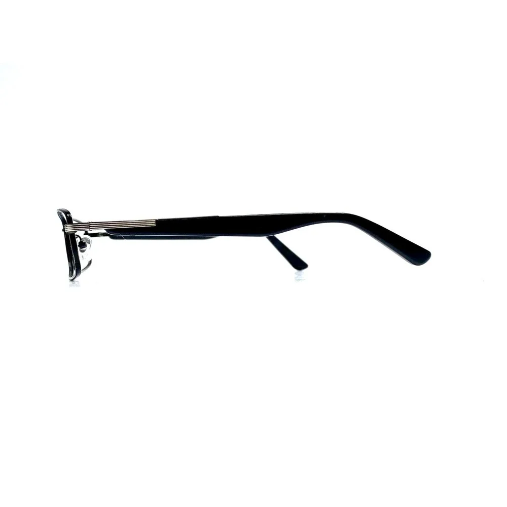 Prada Men Black Rectangular Glasses Red Accent Temples Italy 52 16 140